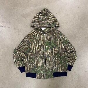 Vintage 90s Camo Real Tree Hunting Outdoors Hoodie Full Zip Size L